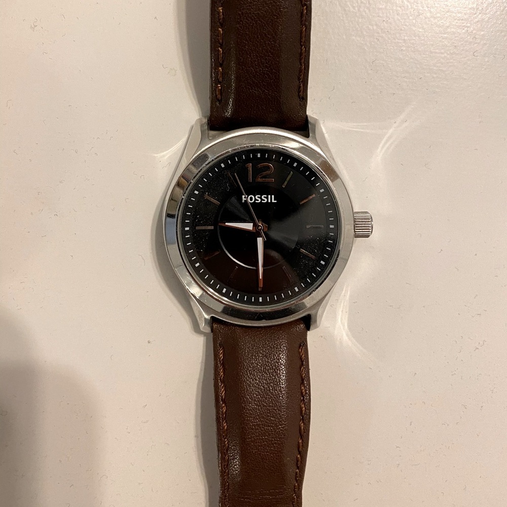 Fossil brown leather watch